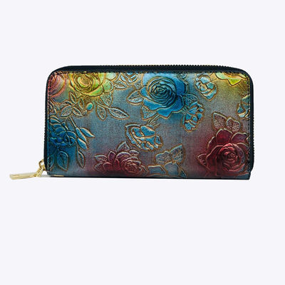 Designer Ladies Wallet in Long PU Leather with Custom Print and Fashionable Design