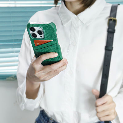 Custom Designer Genuine Leather Phone Case for Iphone Shockproof Wallet Back Cover
