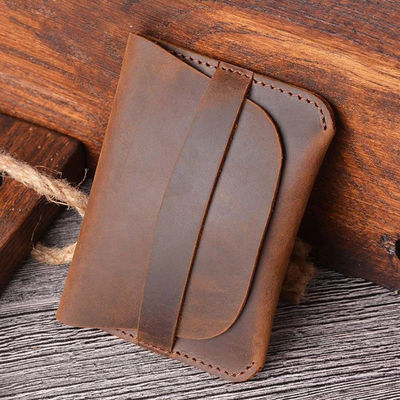 Classic Style Bifold Wallet Made of Genuine Leather with Card Slots and Pocket
