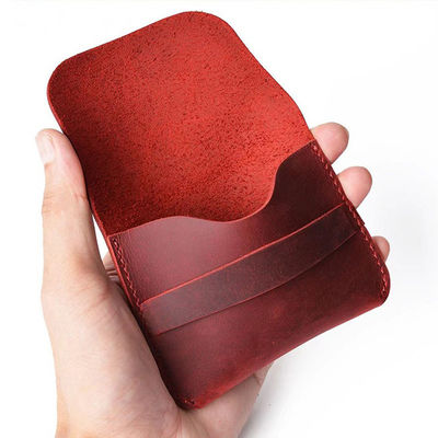 Classic Style Bifold Wallet Made of Genuine Leather with Card Slots and Pocket