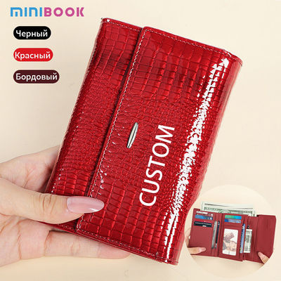 Customizable Ladies Anti-Theft Leather Wallet with Zipper Pocket and Card Holder