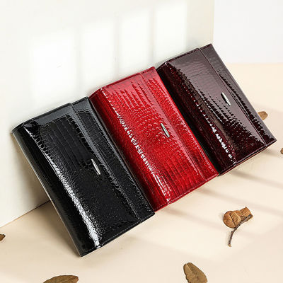 Customizable Ladies Anti-Theft Leather Wallet with Zipper Pocket and Card Holder