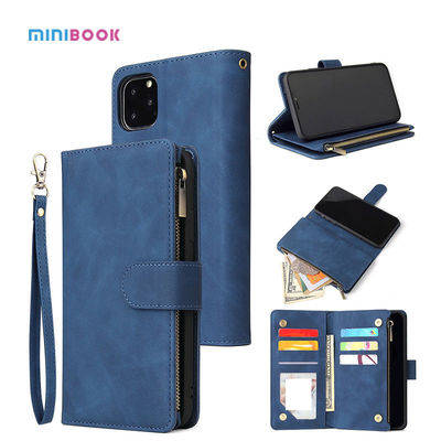 Genuine Leather Wallet Stand Phone Case For iPhone Xs Max With Credit Card Holder 15*0.8*7.5cm