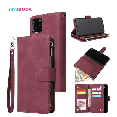 Genuine Leather Wallet Stand Phone Case For iPhone Xs Max With Credit Card Holder 15*0.8*7.5cm