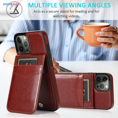 Lightweight Flip Stand Card Holder Leather Wallet Phone Case for iPhone 15 Pro Max