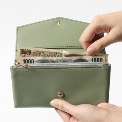 Large Capacity RFID Multifunctional Leather Wallet for Ladies Open Closure 0.2kg