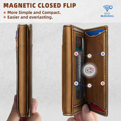 Men's Business Card Holder in Genuine Leather with Anti-Theft RFID and Multi-Card Slots