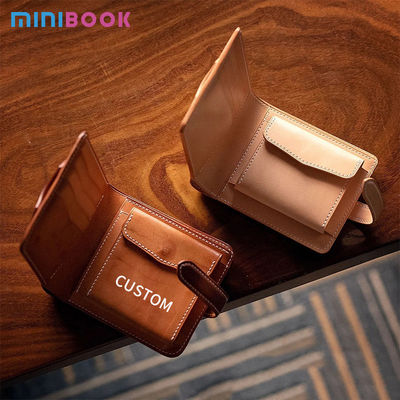 Men's Bi-fold Wallet with Multi-card Slots and Coin Pocket in Vegetable Tanned Leather