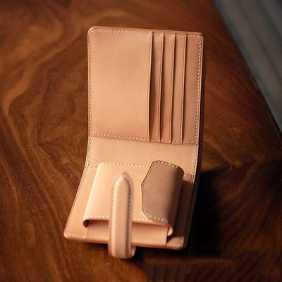Men's Bi-fold Wallet with Multi-card Slots and Coin Pocket in Vegetable Tanned Leather