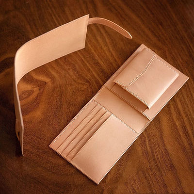 Men's Bi-fold Wallet with Multi-card Slots and Coin Pocket in Vegetable Tanned Leather