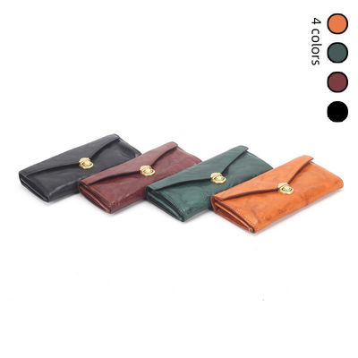 Simple and Versatile Long Wallet Length Long in GENUINE LEATHER with Zipper