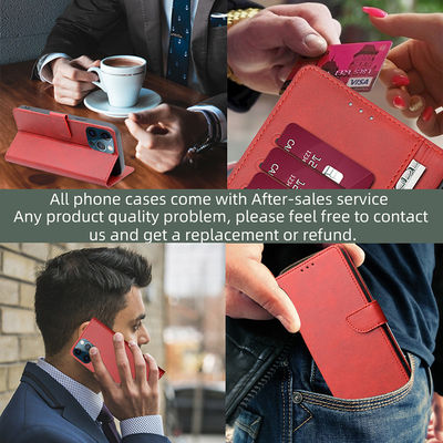 Anti-Scratch Vintage Flip Leather Wallet Case for iPhone 6 7 8 X XS XR 11 12 13 14 15 Pro Max