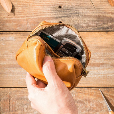 Long Wallet Length Men's Clutch Bag Handmade with Cowhide and Vegetable Tanned Leather