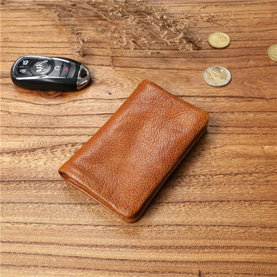 Simple Coin Purse for Men Vegetable Tanned Cowhide Leather and Genuine Leather Buckle