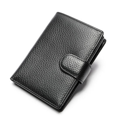 Men's Daily Life Genuine Leather Bifold Wallet with 13 Credit Card Holders and 3 ID Windows Package Weight 0.12kg