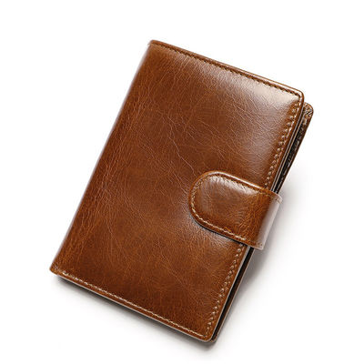 Men's Daily Life Genuine Leather Bifold Wallet with 13 Credit Card Holders and 3 ID Windows Package Weight 0.12kg