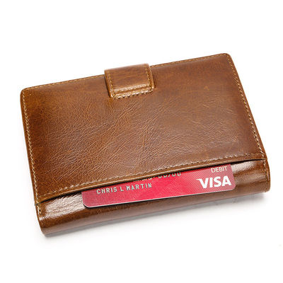 Men's Daily Life Genuine Leather Bifold Wallet with 13 Credit Card Holders and 3 ID Windows Package Weight 0.12kg