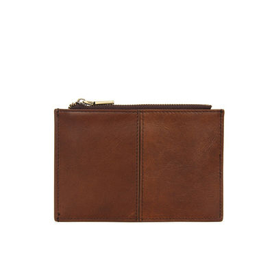 Sample Nylon Lining Material RFID Blocking Genuine Leather Card Holder Folding Wallet