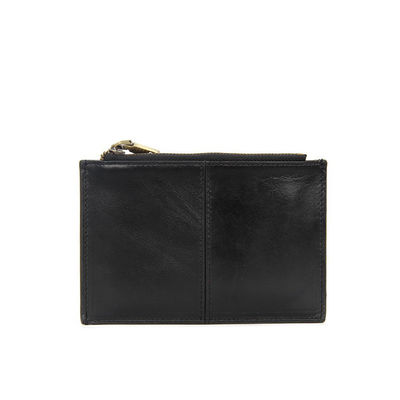 Sample Nylon Lining Material RFID Blocking Genuine Leather Card Holder Folding Wallet