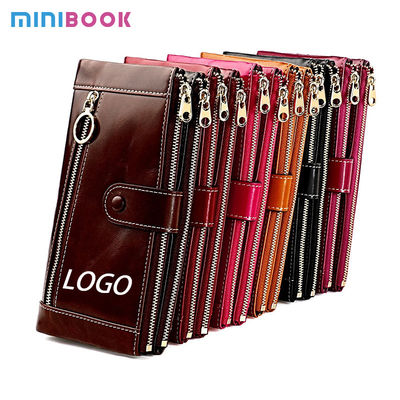 Daily Life Essential RFID Anti-Theft Brush Long Wallet with Mobile Phone Coin Clutch