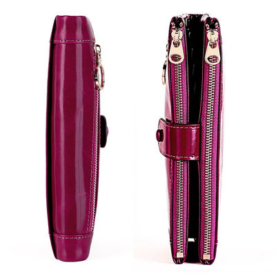 Daily Life Essential RFID Anti-Theft Brush Long Wallet with Mobile Phone Coin Clutch