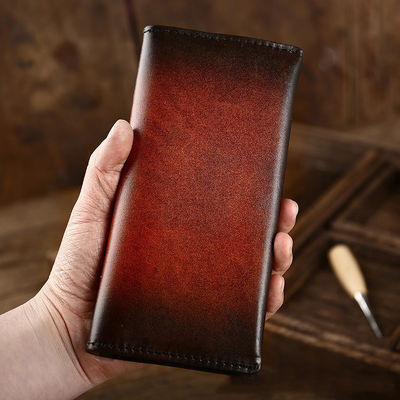 Anti-Theft Cowhide Japanese and Korean Trendy Long Wallet in First Layer Leather