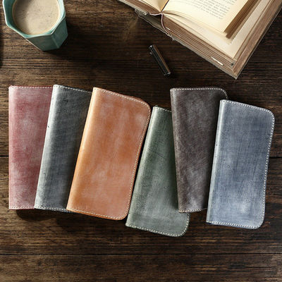 Simple and Stylish Retro Matt Wax Leather Wallet for Men in Japanese Style