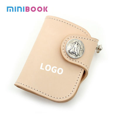 Handmade Wealth Cloth Short Wallet for Women in First Layer Vegetable Tanned Cowhide