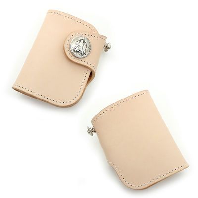 Handmade Wealth Cloth Short Wallet for Women in First Layer Vegetable Tanned Cowhide