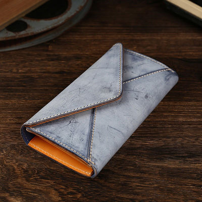 Caibu Large-Capacity Matte Wax Horse Leather Horse Bridle Leather Long Wallet for Women
