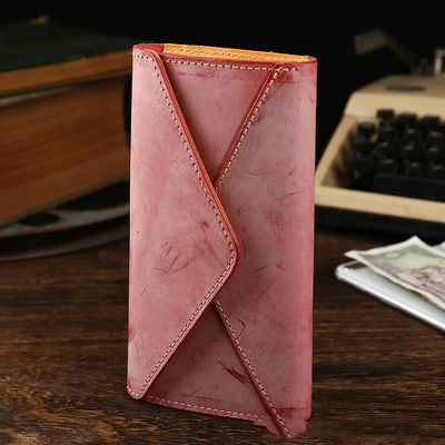 Caibu Large-Capacity Matte Wax Horse Leather Horse Bridle Leather Long Wallet for Women