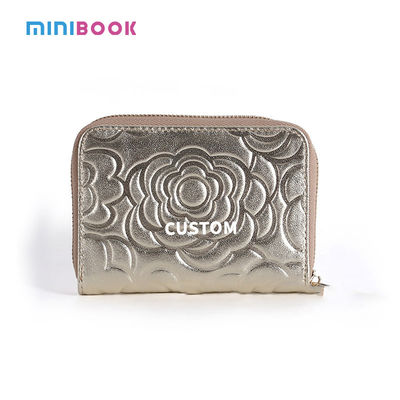 Camellia Genuine Leather Hand Coin Purse Small and Exquisite Wallet with No Embossing