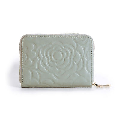 Camellia Genuine Leather Hand Coin Purse Small and Exquisite Wallet with No Embossing