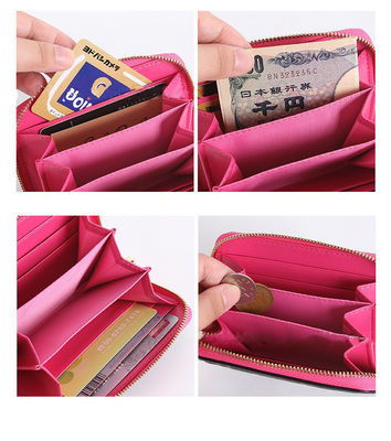 Camellia Genuine Leather Hand Coin Purse Small and Exquisite Wallet with No Embossing