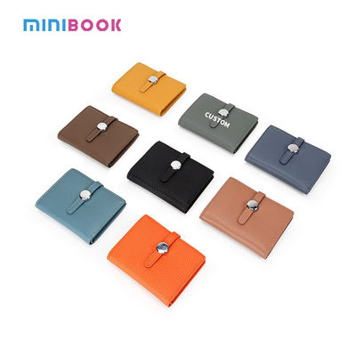Women's Genuine Leather Wallet Half-fold Short Design Drawstring Closure 12CM*9CM*1.5CM