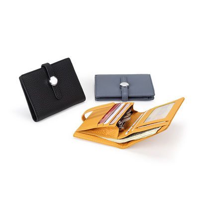Women's Genuine Leather Wallet Half-fold Short Design Drawstring Closure 12CM*9CM*1.5CM