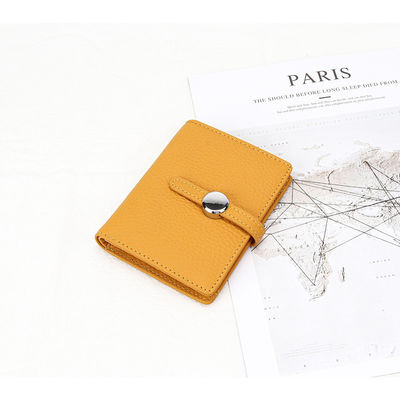 Women's Genuine Leather Wallet Half-fold Short Design Drawstring Closure 12CM*9CM*1.5CM