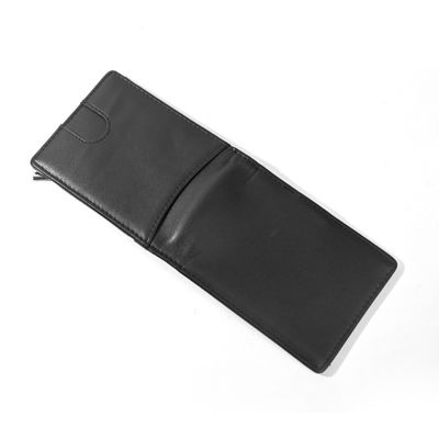 Short Genuine Leather Wallets Mens RFID Blocking Money Clips Wallet Short Wallet Length