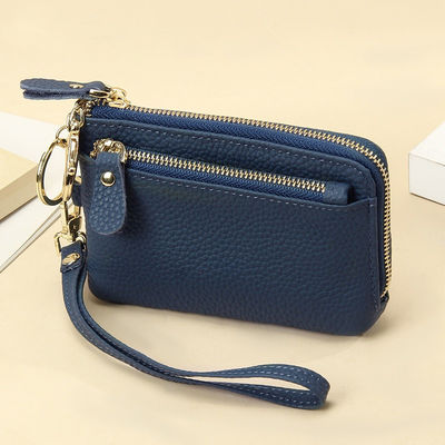 Availiable Sample Leather Women's Coin Purse with Zipper Closure