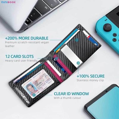 Men's OEM/ODM Rfid Blocking Card Holder with Extra Large Capacity and Vertical Design