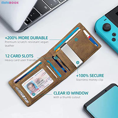 Custom Logo RFID Blocking Wallet in PU Leather for Daily Life and Credit Card Holder