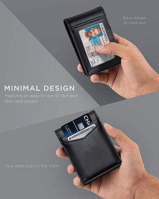 Daily Life Custom Front Pocket Wallets Rfid Blocking Bifold Leather Money Clip Men Wallet