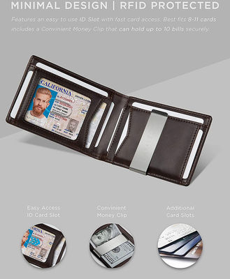Daily Life Custom Front Pocket Wallets Rfid Blocking Bifold Leather Money Clip Men Wallet