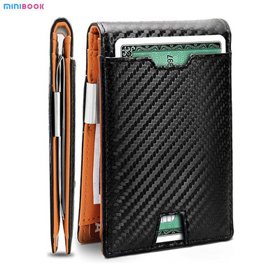 GENUINE LEATHER Men Front Pocket Wallet with Bifold Money Clip and Solid Pattern Type