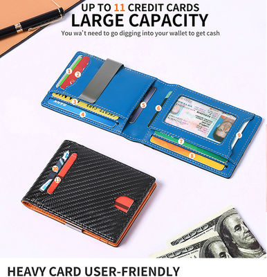 2023 Edition GENUINE LEATHER Bifold Wallet Custom Front Pocket Card Holder for Men