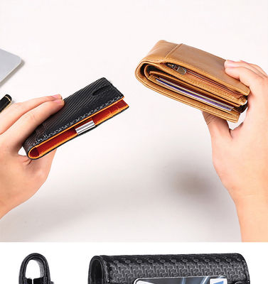 2023 Edition GENUINE LEATHER Bifold Wallet Custom Front Pocket Card Holder for Men