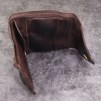 Three-Fold First-Layer Vegetable Tanned Leather Men's Wallet Japanese Style and Trendy