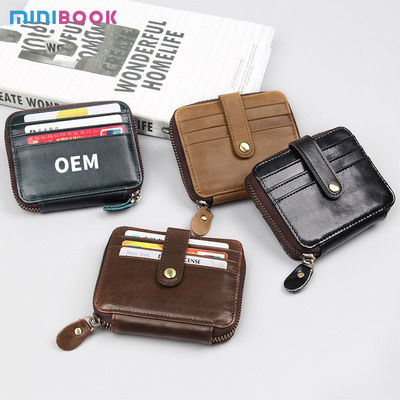 Genuine Leather Retro Card Holder Multi-Card Slot RFID Small Wallet for Men and Women