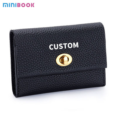 GENUINE LEATHER Small Card Short Layer Cowhide Business Card Multifunctional Niche Coin Purse