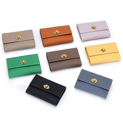 GENUINE LEATHER Small Card Short Layer Cowhide Business Card Multifunctional Niche Coin Purse